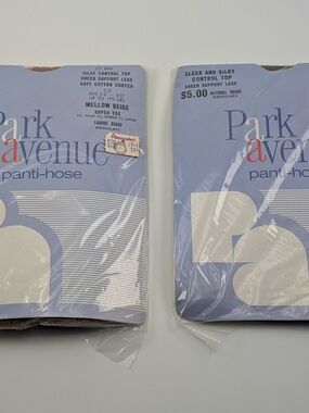 2 Vintage Park Avenue Panti-Hose Packs NOS - Brown And Beige Size C-D See Desc